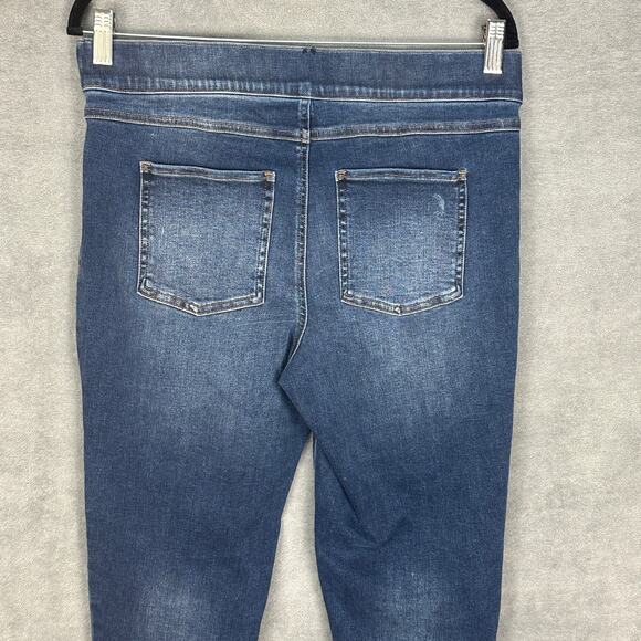 Spanx Jeans Womens Extra Large Blue Pullon Stretch Skinny Ankle Raw Hem Slimming - Picture 4 of 14
